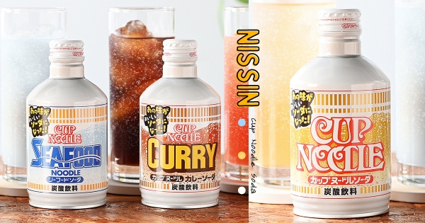 【日本】日本人有事嗎？　日清超狂「杯麵汽水」勇者來嚐鮮　「咖哩味可樂、海鮮碳酸飲」超母湯