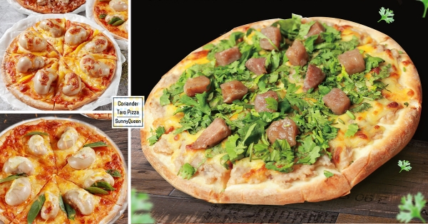 【全台】雞佛披薩又出新招！　2大食物反派合體「香菜芋頭披薩」　「芋塊芋泥＋現採香菜」超夠味