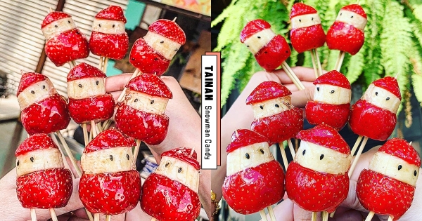 【台南】一支5元超佛！　人氣冰店加購「雪人糖葫蘆」　冰脆口感「香蕉＋草莓」甜甜療癒