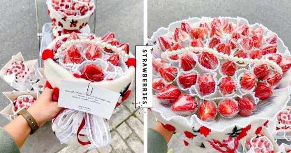 【海外】冬季第一莓！　「巨夢幻草莓花束」少女心首選　傳遞愛意還能享「酸甜味蕾大滿足」！
