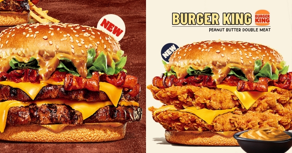 【全台】肉控直接滿意！　漢堡王「美式花生重磅」肉肉疊兩層　邪惡香濃「厚塗花生醬」吃得到顆粒！