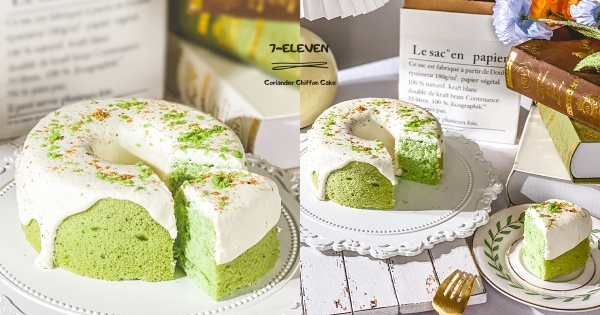 【全台】不要太過分！　7-11預購「香菜奶蓋」戚風蛋糕　頂端再撒「香菜脆脆」整顆香到暈