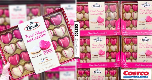 【全台】這盒太夢幻♡　好市多超粉嫩「心型馬卡龍」　療癒吃雙口味「經典巧克力、覆盆子香草」