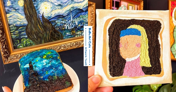 【南投】浪費才華！咖啡廳「油畫厚片吐司」大口吃名畫　「梵谷星夜、戴珍珠耳環的少女」太還原