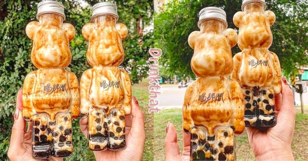 【台南】熊熊想喝珍奶！　史上最可愛「黑糖波霸喝奶熊熊瓶」　敲可愛瓶身必帶回家收藏！