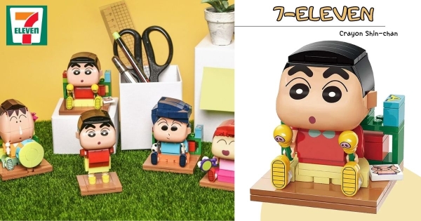 【全台】DIY做出小新！　7-11開賣「蠟筆小新積木公仔」此款必收　小新和朋友演奏音樂萌翻♡