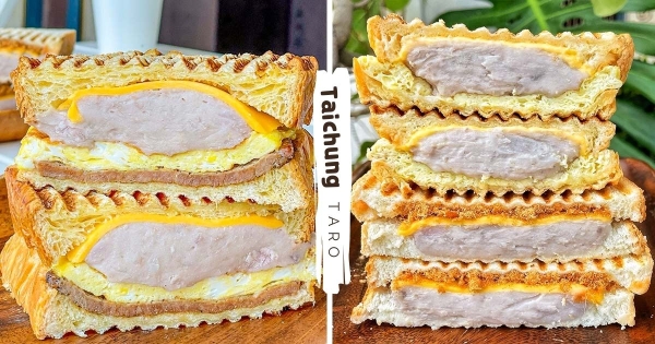 【台中】絕對要吃到！　芋頭控夢幻款「厚餡芋泥三明治」　「咬下大噴餡」滿滿芋泥超滿足！