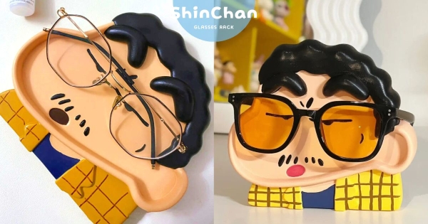 【海外】眼鏡不怕丟！　超可愛「蠟筆小新園長眼鏡展示架」　戴上墨鏡立刻兇一波！
