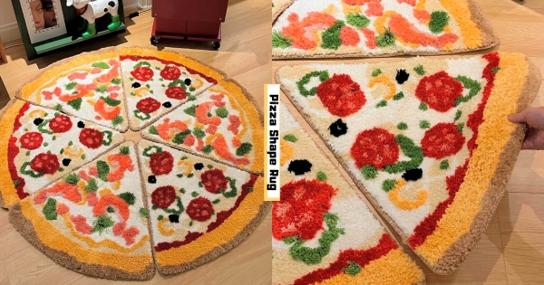 【海外】披薩掉地上？　超逼真「披薩地毯」還能看到蝦蝦　「海陸雙拼」光看就口水直流！
