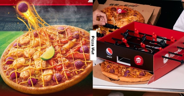【全台】吃披薩還能玩足球！　必勝客「雙濃起司炸魚番薯比薩」混搭英、台味　只送不賣「手足球遊戲盒」開踢！