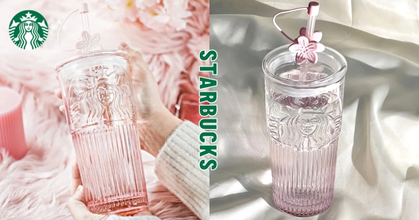 【海外】浪漫櫻花季！　星巴克推超夢幻「透明櫻粉色冷水杯」　搭配「粉色櫻花吸管套」少女心爆棚♡