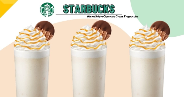 【全台】絕美奶白色！　星巴克搶先推秋季最強「烤杏仁白巧克力系列星冰樂」　香甜白摩卡醬入口也夢幻！