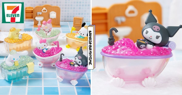【全台】Kitty來洗香香囉！　史上最Q「三麗鷗沐浴時光公仔」在小七登場　布丁狗、美樂蒂、庫洛米泡浴缸太療癒
