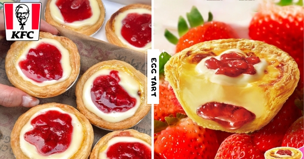 【海外】粉紅旋風！　肯德基最新口味「草莓酪酪蛋撻」　爆出奶酪醬流心太美味！
