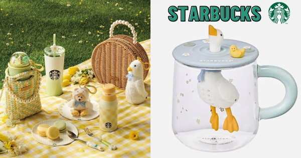 【韓國】春暖花開小鴨來！　星巴克春季「小鴨造型新品」登場　「玻璃小鴨泡茶杯、Bearista熊鴨鴨裝」可愛慘了