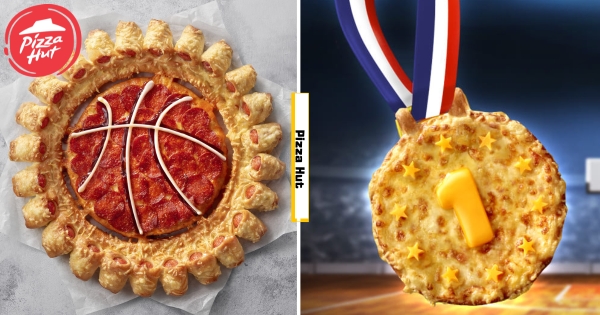 【全台】餵你吃籃球！　必勝客超狂「必勝進球大比薩」只賣14天　「金牌個人比薩」居然真的能戴上