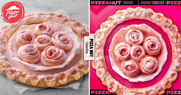 【全台】必勝客推玫瑰花比薩！　限時一週「粉愛你花圈比薩」錯過等明年　「鹹甜臘腸花」幫白色情人節告白