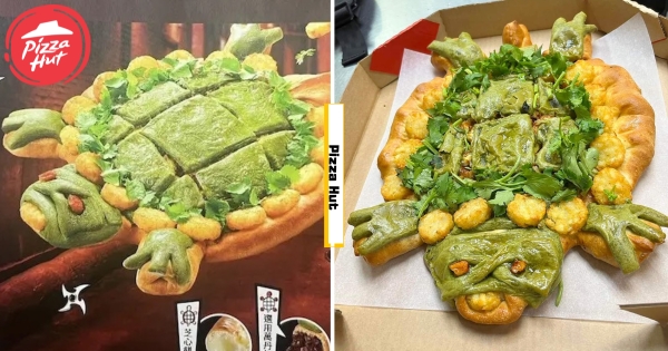 【全台】已看不出比薩外觀！　必勝客再超越推「芝心雙菓草仔龜比薩」　員工試擺成品崩潰