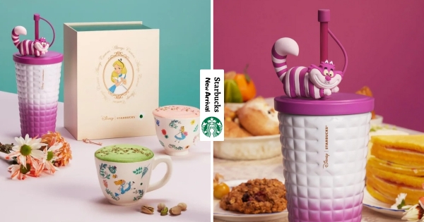 【海外】還以為在做夢！　星巴克Ｘ迪士尼「愛麗絲夢遊仙境」聯名登場　妙妙貓吸管杯、愛麗絲野餐墊太欠收