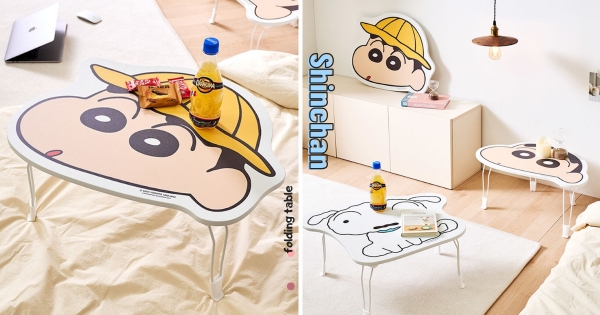 【全台】在小新臉上追劇！　全新「蠟筆小新系列折疊桌」登場　超萌小新大頭、小白造型太可愛