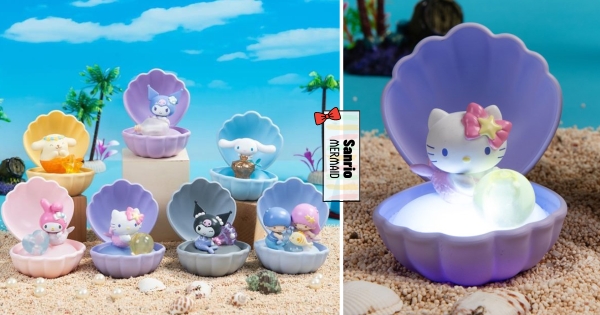 【全台】三麗鷗明星變美人魚！　超夢幻的「發光人魚貝殼」超商登場　打開看到Hello Kitty、酷洛米萌翻