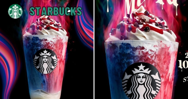 【日本】萬聖節嗨起來！　星巴克推出限定「熊熊火焰星冰樂」　藍紅漸層視覺超震撼