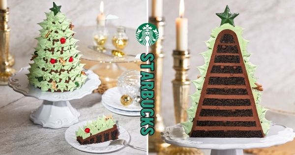 【韓國】真的是聖誕樹！　星巴克推出絕美「黑絲絨聖誕樹蛋糕」　10層巧克力切面太療癒