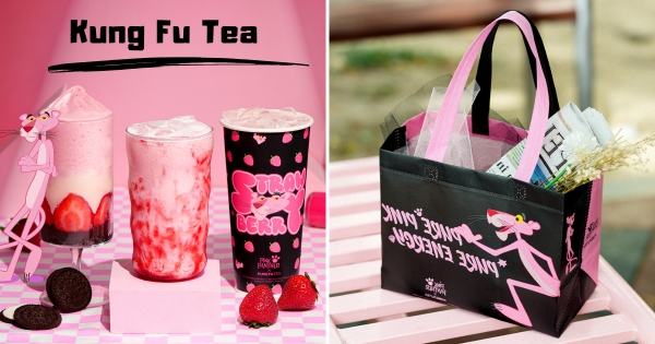 【全台】草莓控必喝！　功夫茶攜手「頑皮豹」帶來甜蜜豹擊　買草莓飲品「送可愛手提袋」療癒又實用