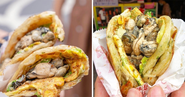 蚵仔多到滿出來！台南超浮誇「鮮蚵蔥抓餅」飽滿鮮蚵每一口好吃到爆漿！