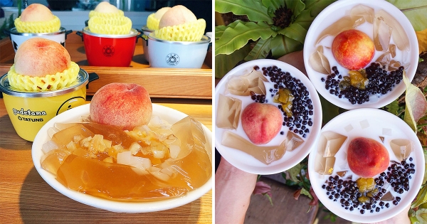 台南超狂愛玉冰「整顆水蜜桃」直接下去！　浮誇系配料吃完有夠飽啦～