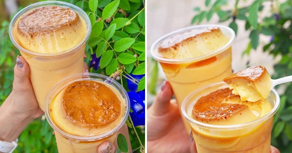 布丁冰沙上面再＋烤布丁！　台南「雙倍濃郁布丁」大口吸就是爽～