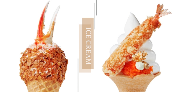 台南快閃「暗黑霜淇淋」！　超狂「蟹鉗」、「天婦羅」口味　霜淇淋控敢吃嗎？