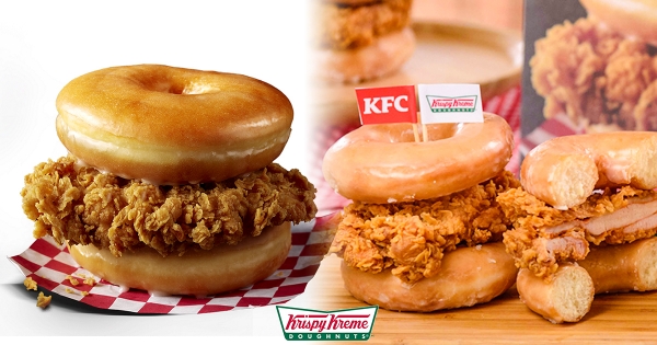 【全台】 再肥也要吃！Krispy Kreme X 肯德基推「甜甜圈咔拉雞腿堡」　甜甜圈＋雞腿流2倍口水！