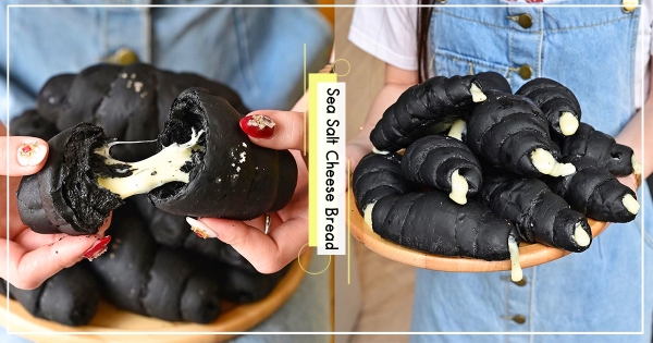 【台中】連海鹽捲也要歐密馬？　鹽可頌「黑到發亮」登場　咬一口還有「牽絲熔岩起司」太浮誇！