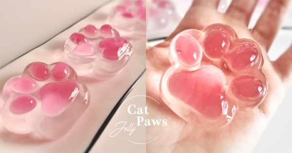 ㄉㄨㄞㄉㄨㄞ觸感好療癒！5分鐘懶人食譜做出高顏值「貓掌果凍」　網：好想一口咬掉粉紅肉墊♡