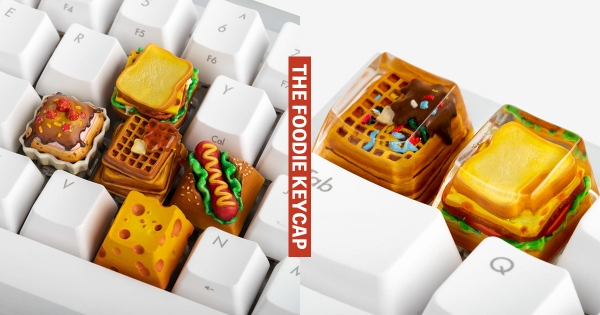 敲鍵盤也能越來越餓！　逼真系「美食鍵帽」加裝透明果凍更嘴饞了～