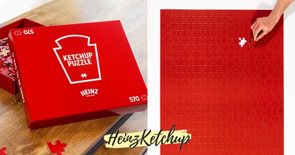 看到眼花！亨氏推出570片「番茄醬拼圖」　網友喊餓：越拼越想吃薯條