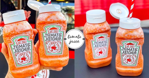 【台南】衝著瓶身就該買！國華街新店「番茄醬罐裝番茄汁」　可愛包裝以為在喝番茄醬太鬧！