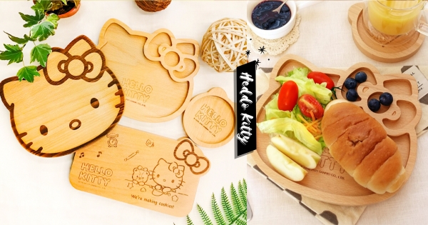 【全台】Kitty控站出來！　7-11限定販售「Hello Kitty原木餐具」　超萌大臉變身木質餐盤超療癒！
