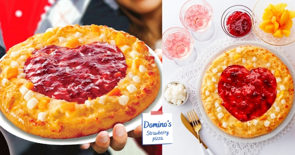 【全台】草莓季…吃披薩？　達美樂最狂「草莓甜心披薩」　白色情人節限量開賣！
