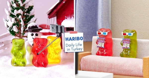 小熊軟糖粉專太有才！　超可愛還原「小熊們日常生活」　在家追劇、重訓迷你世界好Q！