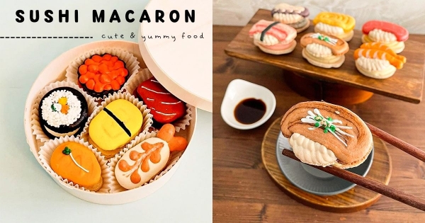 【韓國】夏日吃播限定！韓國超人氣「握壽司馬卡龍」  「繽紛顏色+仿真造型」根本就是壽司本人吧！