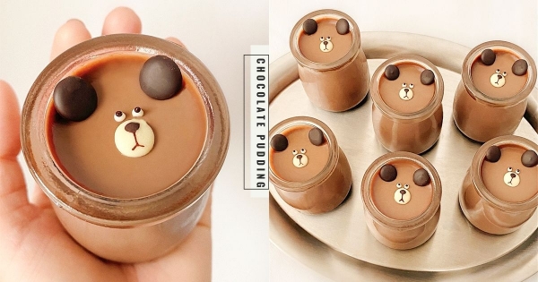 免烤箱也能做的快速食譜！　「小熊可可奶凍布丁」造型超療癒　濃郁絲滑口感一吃就愛！