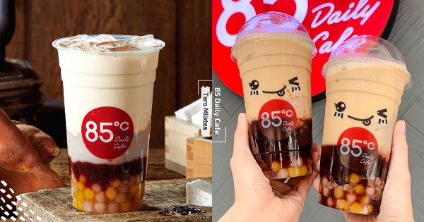 【全台】喝到下巴痠！　85˚C滿料咀嚼系「爆料奶茶」　漸層4配料「芋圓尬芋泥」超滿足