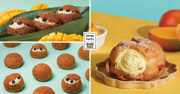 【全台】相機準備好！　beard papa最萌「芒目怪獸菠蘿泡芙」　「香濃芒果內餡＋巧克力白玉」口感超療癒