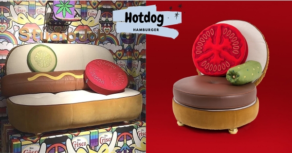 【海外】餓了就邊睡邊吃！　吃貨必收「熱狗沙發＋漢堡椅子」　巨無霸size看了口水直流～