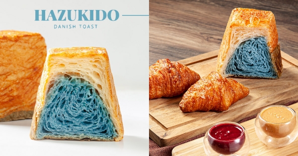 【全台】富士山變成酥脆吐司！八月堂新作「河口湖山形吐司」　絕美層次配上夢幻湖藍！