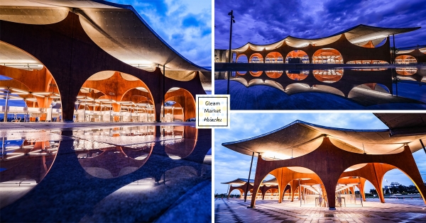 【新竹】最美新地標！　南寮海岸「波光市集」試營運登場　超好拍「浪花狀屋頂」入夜更夢幻