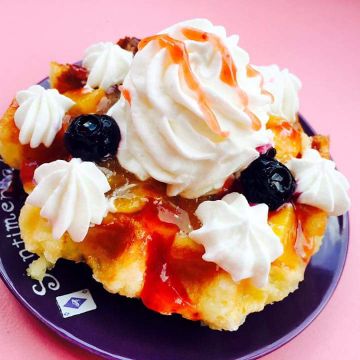 幸福食光比利時鬆餅。甜食